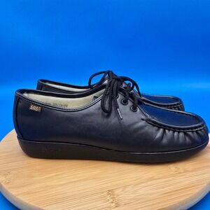 SAS Handsewn Genuine Leather Black Comfort Oxford Shoes‎ Women's NWOB 9.5WW